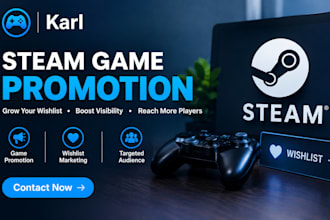 steam game promotion, market steam wishlist, game visibility, wishlist promotion