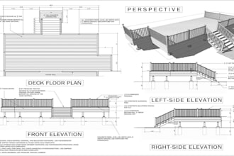draw deck permit plans, framing plans, and construction drawings