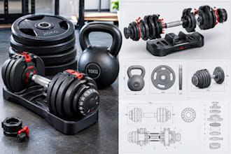 design gym weightlifting equipment and strength training accessories in 3d cad