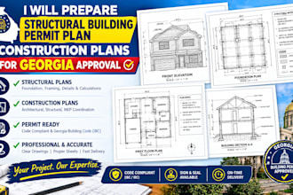 prepare structural building permit plan, construction plans for georgia approval