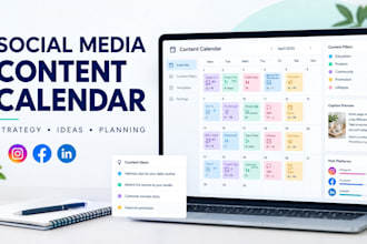 create a custom social media content calendar and strategy, content planning