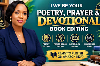 be your poetry book editor, prayer book, devotional book editing for amazon kdp