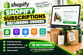 setup shopify subscriptions recurring orders, appstle seal subi joy recharge
