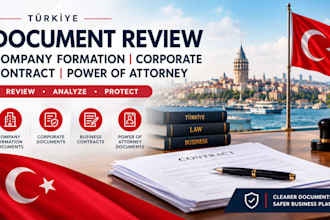 review company formation corporate contract power of attorney document in turkey