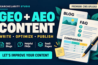write and optimize website blogs faqs and saas content for GEO aeo ai SEO