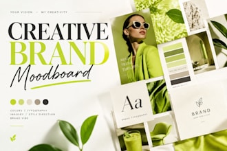 professionally design creative brand moodboard and creative art direction