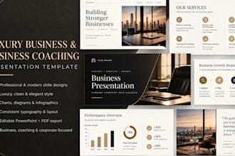 design a luxury business and business coaching presentation