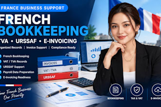 do france bookkeeping, french tax returns, tva vat and urssaf complianc and paie