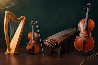 record celtic harp, celtic fiddle, guzheng, cello for your song