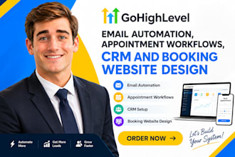 gohighlevel email automation, appointment workflows CRM booking website design