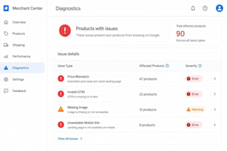 fix shopify google merchant center product feed errors and disapprovals