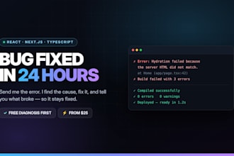 fix bugs and errors in your react or next js website