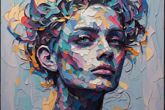 draw a stylized portrait, disco elysium art painting