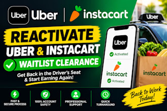 reactivate deactivated uber, amazon flex, uber eat account