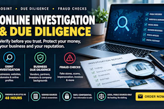 do osint online investigation, due diligence, fraud checks