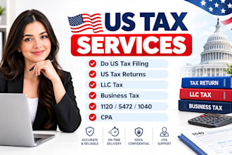 do US tax filing, US tax returns, llc tax, business tax 1120 5472 1040 cpa