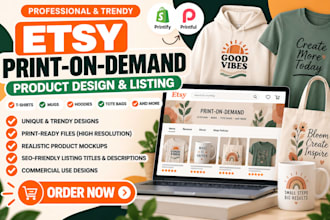 setup etsy print on demand etsy with printify printful, setup etsy shop