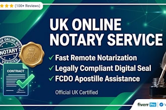 provide UK online notary, notarization and notarize documents online