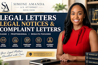 draft professional legal letters and notices as a US attorney
