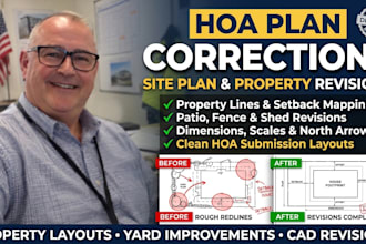 fix your property layout drawings based on hoa review comments