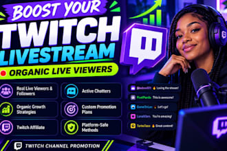 boost your twitch livestream through organic viewers and active chatters