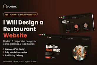 design and develop a responsive pizza  restaurant website