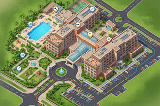 create hotel maps, resort maps, wayfinding maps and visitor guides