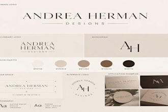 create a minimalist canva brand kit, logo variations and social media templates