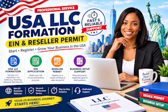 create a USA llc, obtain ein, and assist with reseller permit registration