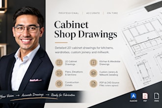 create millwork shop drawings, cabinet drawings and joinery details