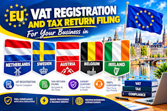 do eu vat registration, tax return filing for netherlands,sweden,austria,ireland