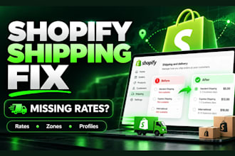 fix shopify shipping errors, missing rates and checkout delivery issues