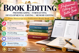 book editing, book formatting, book proofreading, developmental editor, memoir