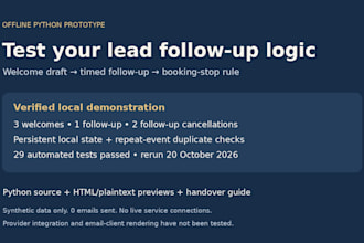 prototype lead follow up logic with duplicate and booking checks