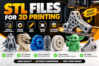 design, repair, fix, edit and modify stl files for 3d printing
