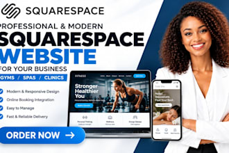 build squarespace website for gyms, spas, clinics, squarespace booking website