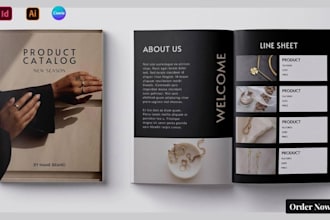 design promotional product catalog line sheet for jewelry jewellery business