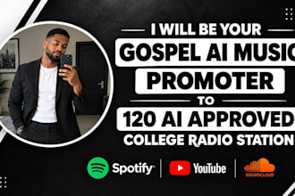 be your gospel ai music promoter to 120 christian  college radio station