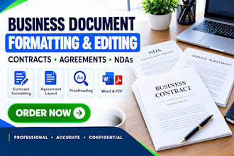 format and edit business contracts, agreements and ndas