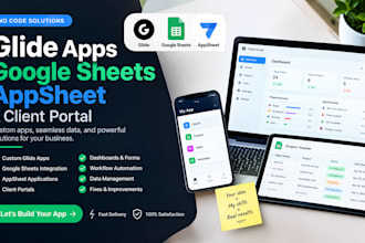 build glide apps, connect google sheets database, appsheet, client portal