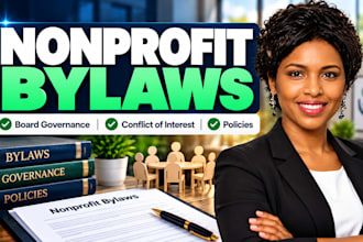 draft nonprofit bylaws and board governance policies for your small organisation