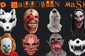 3d mask print and paint 3d halloween mask oni mask 3d helmet armor cosplay mask