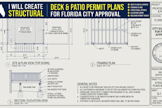 create structural deck permit drawings and patio plans for florida city approval