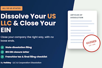 dissolve, close terminate us llc dissolution, cancel ein, itin