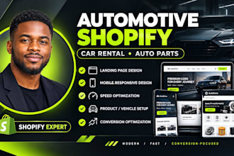 automotive shopify store, car rental shopify store and auto part shopify website