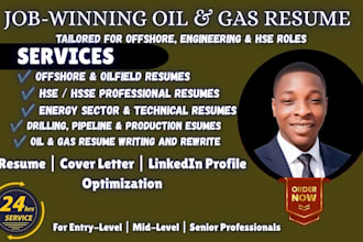 write an oil and gas resume and CV