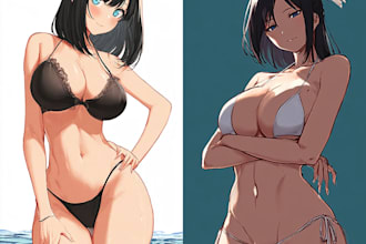 draw lewd, ecchi,anime style character