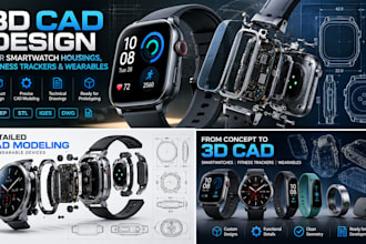 design cad models for smartwatch housings, fitness trackers and wearables