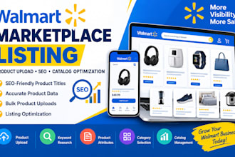 do product listing on walmart marketplace and optimize them, walmart seo