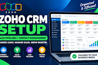 set up zoho CRM, sales pipelines and contact management
